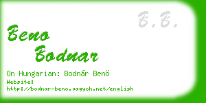 beno bodnar business card